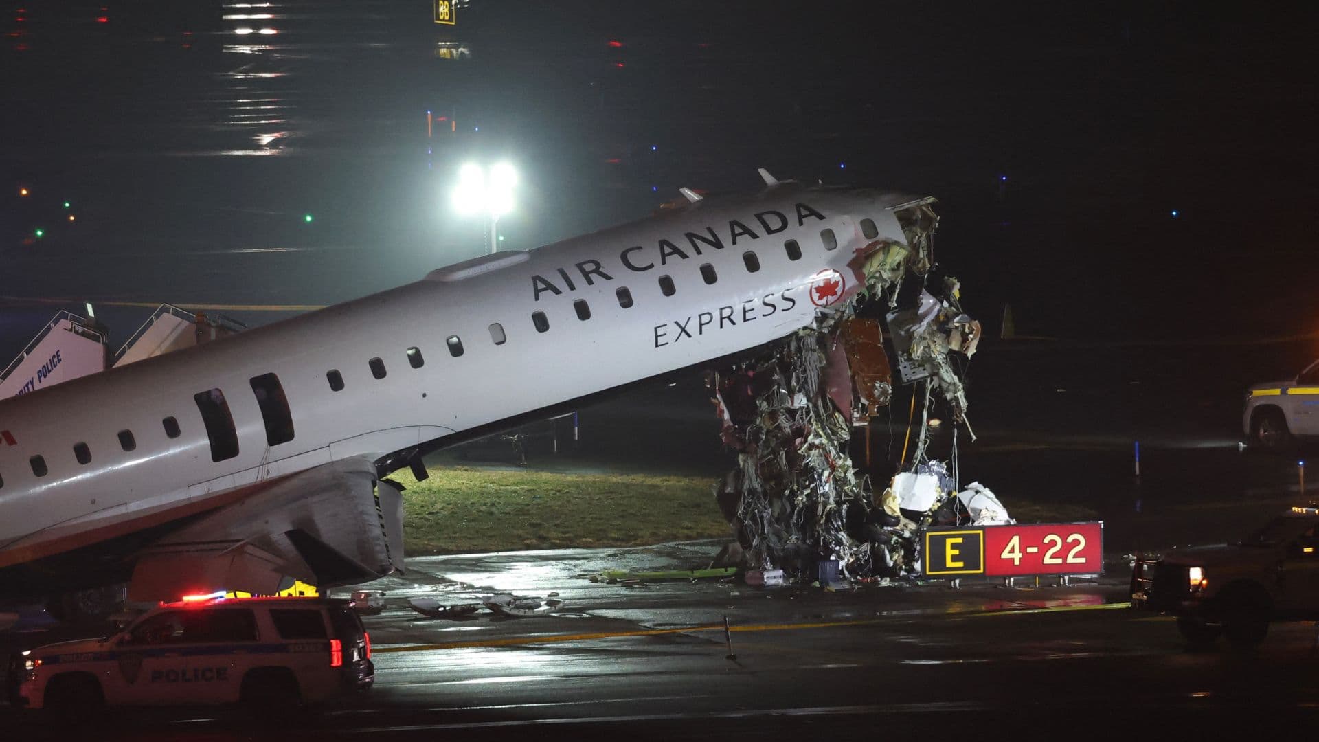 New York's LaGuardia airport shut down after plane hits rescue vehicle